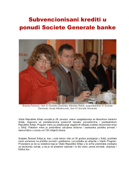 Subvencionisani krediti u ponudi Societe Generale banke