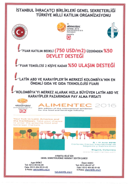 ALİMENTEC 2016 Fuar Sirk&uuml;leri, Başvuru Formu ve Katılım