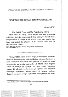 Page 1 İLETİŞİM FAKÜLTESİ DERGİSİ/Türkiye`de 1980 Sonrası