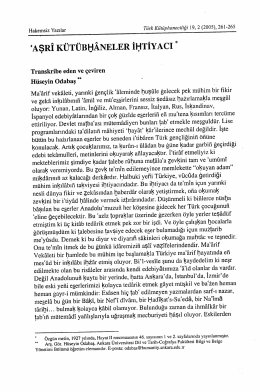 Page 1 Hakemsiz Yazılar Türk Kütüphaneciliği 19, 2 (2005), 261