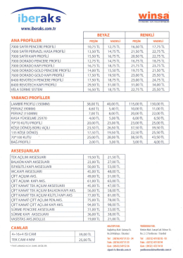 Page 1 · *- fi e 2) S PVC PENCERE KAPI PANJURSİSTEMLERİ