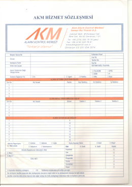 Page 1 AKM HİZMET SÖZLEŞMESİ 4km 4 arm Kontro/Merkezi