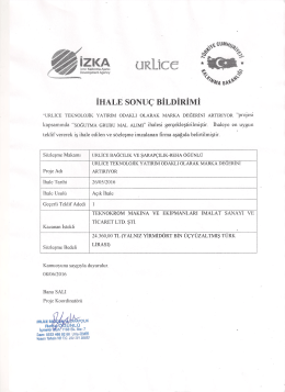 LOT 4 Sonu&ccedil; İlanı