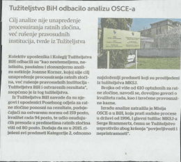 Page 1 Tužiteljstvo BiH odbacilo analizu OSCE
