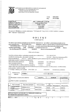 20.06.2016. ЈН 061 - Одлука о додели уговора (набавка моторног