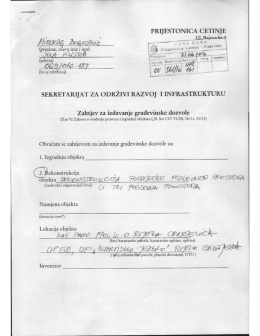Page 1 PRIJESTONICA CETINJE _Ul. Bajova br.2 -