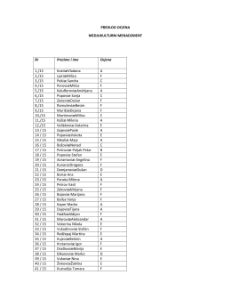 PREDLOG OCJENA MEDJUKULTURNI MENADZMENT Br Prezime