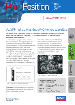 Az SKF hidraulikus dugattyú helyes szerelése