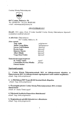 2016. május 30. rendkívüli