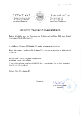 Értesítés légi szúnyoggyérítésről