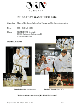 budapest gasshuku 2016 - Magyar JKA Karate Szövetség