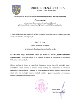 Oznámenie o konaní prerokovania navrhovanej