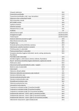 Cenník - 1dent.sk