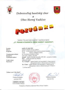 s&uacute;ťaž v hasičskom &scaron;porte o poh&aacute;r starostu obce