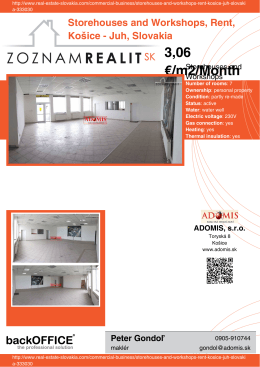 3,06 €/m2/Month - Real Estate Slovakia