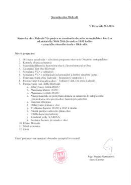 Pozvánka na zasadnutie obecného zastupiteľstva dňa