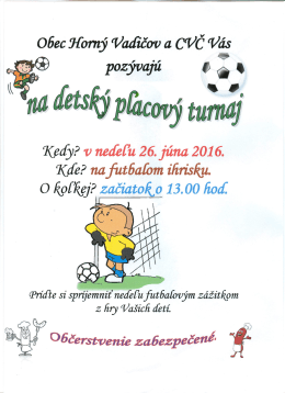 detský pľacový turnaj – pozvánka