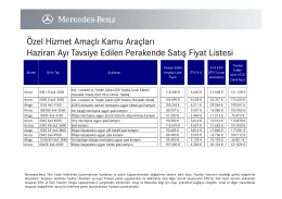 Özel Amaçlı Şasi Araç Fiyat Listesi Haziran 20.06 - Mercedes-Benz