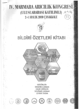 Page 1 BİLDİRİ ÖZETLERİ KİTAB - EDİTÖRLER: