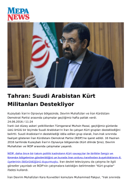 Tahran: Suudi Arabistan Kürt Militanları Destekliyor