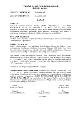 türkiye basketbol federasyonu disiplin kurulu karar