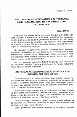 Page 1 TKDB` 35, 3 (1986) &laquo;GRI YAYINLAR VE