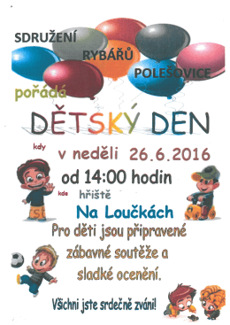 Dětský den - rybník na Loučkách