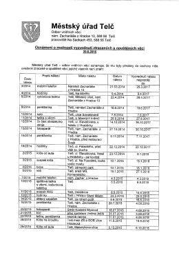 Oznámení o možnosti vyzvednutí ztracených a opuštěných věcí