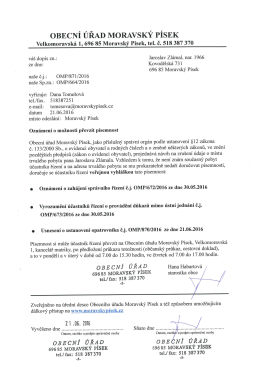 Oznámení o možnosti převzít písemnost Zlámal