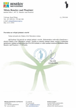 Page 1 SA BENEŠOV DO NAD FIGŪčniči Město Benešov nad