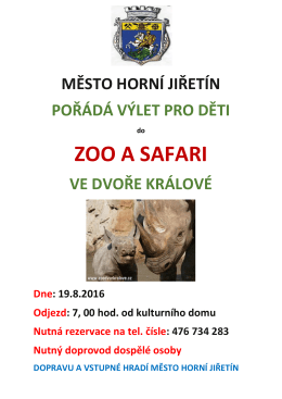 zoo a safari - Město Horní Jiřetín