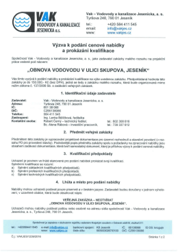 zde - Vodovody a kanalizace Jesenicka, as