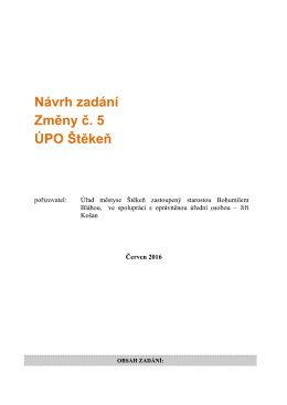 Zadání změny ÚP Štěkeň – změna č. 5