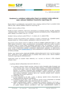 odborný rada: referent Oddělení finančního reportingu EU