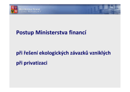Postup Ministerstva financí při řešení ekologických závazků