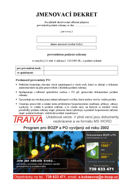 jmenovac&iacute; dekret