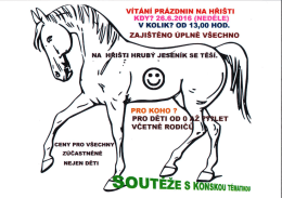 Pozvánka na soutěžní odpoledne s koňskou tématikou dne 26.06