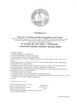 Pozvánka na zasedání zastupitelstva
