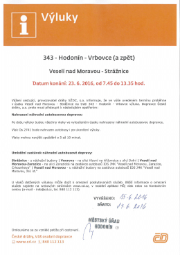 Výluka - Hodonín - Vrbovce /a zpět/ 23.6.2016