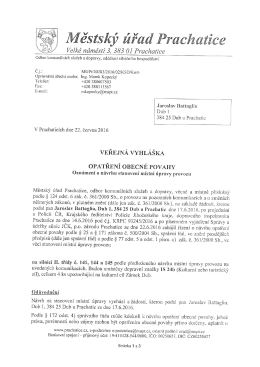 Page 1 Městsk&yacute; &uacute;řad Prachatice Velk&eacute; n&aacute;měst&iacute; 3, 383 01 Prachatice