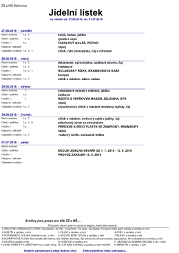 jídelník - červen 5 - ZŠ a MŠ Batňovice, okres Trutnov