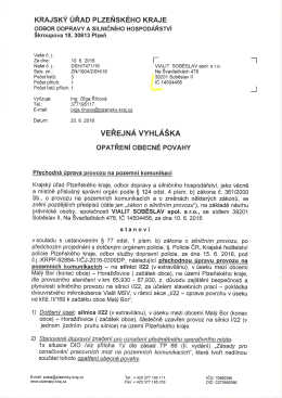 Přechodná úprava provozu na PK - I
