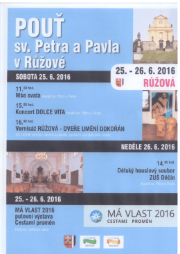 Page 1 25.-26.6.2015 - | RUZOWA | 1 .00 h0d. Mše svatá