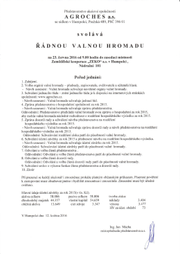 Pozvánka na valnou hromadu (23.6.2016)