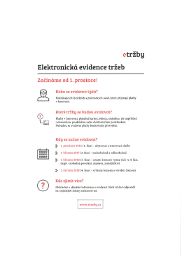 Informace k elektronické evidenci tržeb