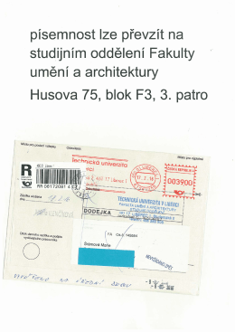 Page 1 M&iacute;sto pro podac&iacute; n&aacute;lepky Odes&iacute;latel: M&iacute;sto pro v&yacute;platn&eacute;