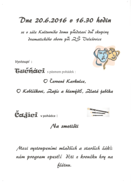 Page 1 Dne 20.6.2016 o 16.30 hođin se v sále Kulturního Domu