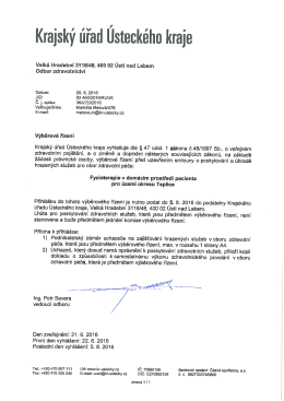 Výběrové řízení pro obor fyzioterapie v domácím prostředí pacienta