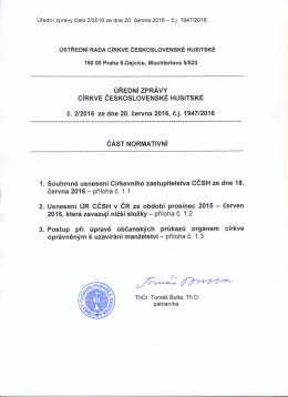 Úřední zprávy č. 2/2016