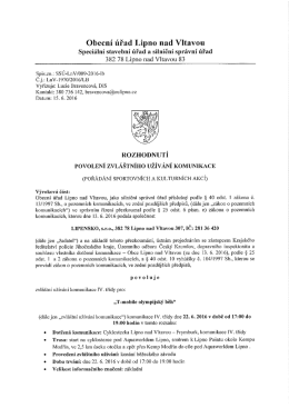 Rozhodnutí Povolení zvláštního užívání komunikace